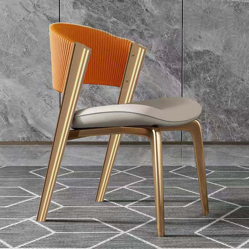 Modern Leather Stainless Steel Dining Chair