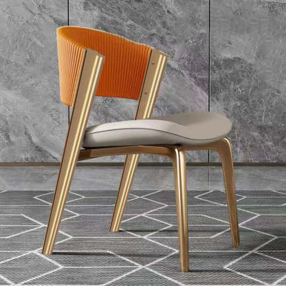 Modern Leather Stainless Steel Dining Chair