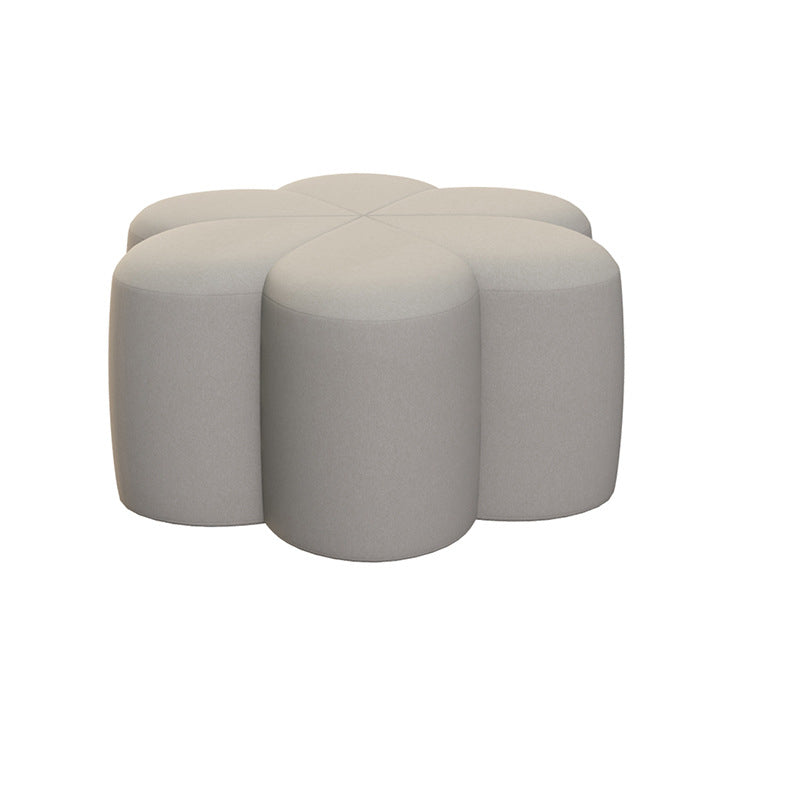 Nordic Plum-Blossom Velvet Fabric Footstool