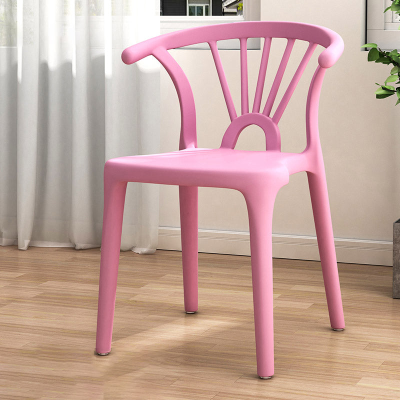 Scandinavian Arc Plastic Stackable Dining Chair — Red