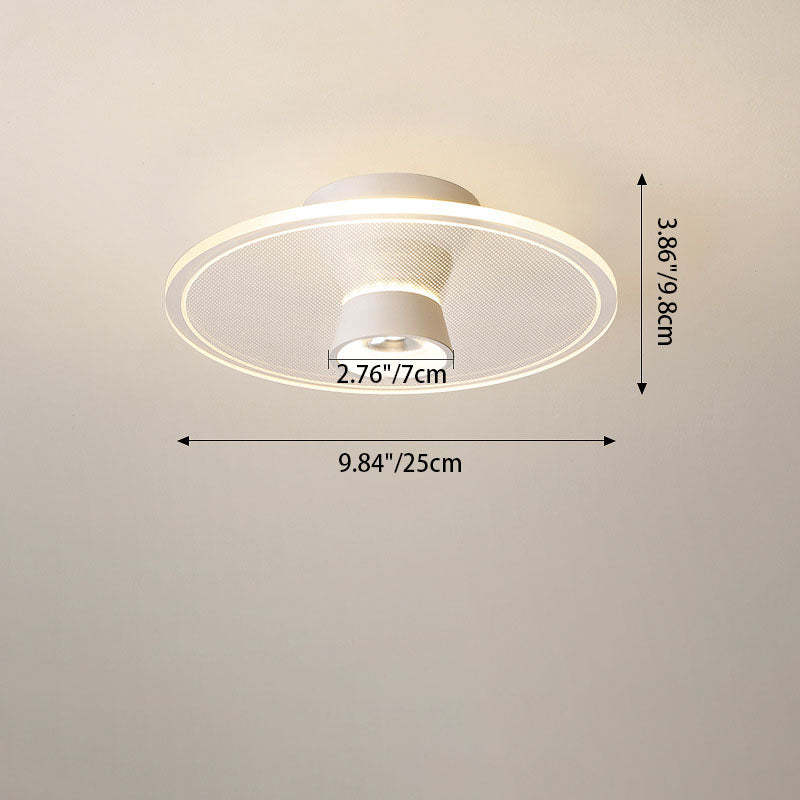 Round Rose Flower Iron Acrylic LED Flush Ceiling Light