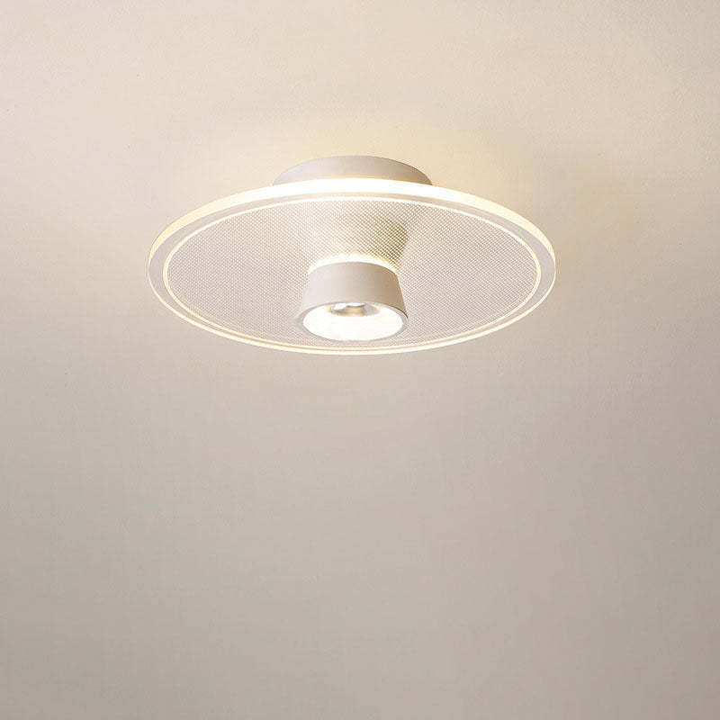 Round Rose Flower Iron Acrylic LED Flush Ceiling Light