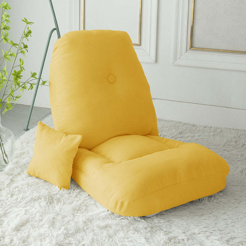 Minimalist Fabric Brushed Cotton Armless Sofa — Yellow