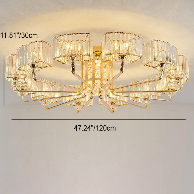 Modern Crystal 6/8/10/12-Light Flush Mount