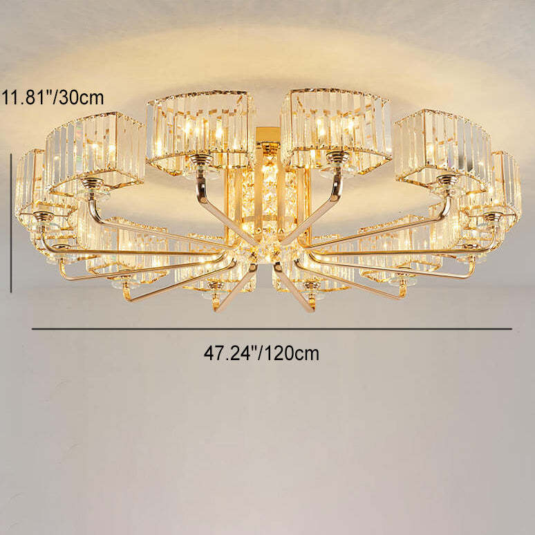 Modern Crystal 6/8/10/12-Light Flush Mount