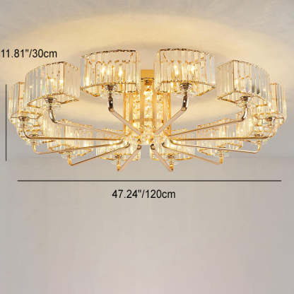 Modern Crystal 6/8/10/12-Light Flush Mount
