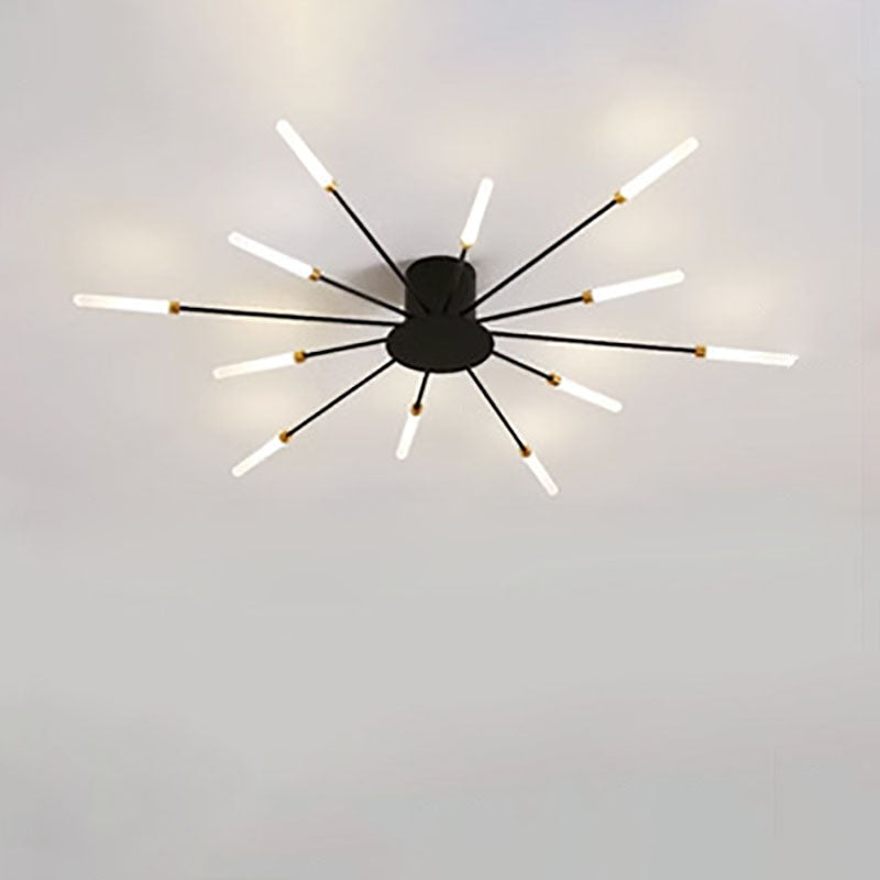 Minimalist Iron Radiant Round Ceiling Light