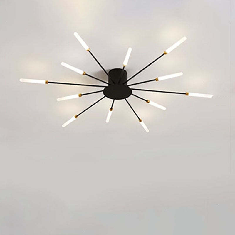 Minimalist Iron Radiant Round Ceiling Light