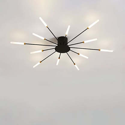 Minimalist Iron Radiant Round Ceiling Light