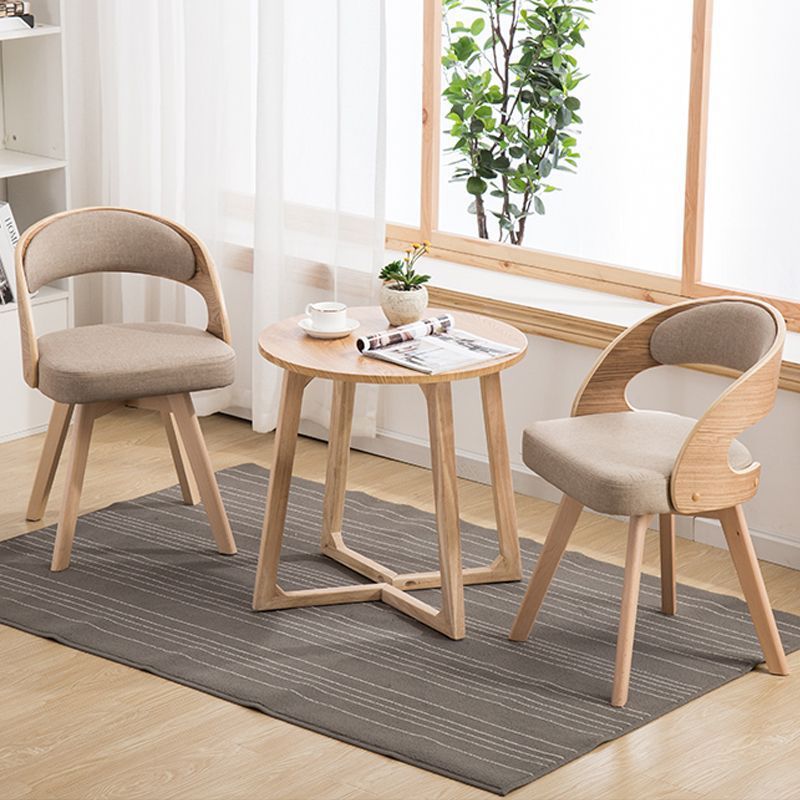 Nordic Fabric Splayed Leg Curved Dining Chair