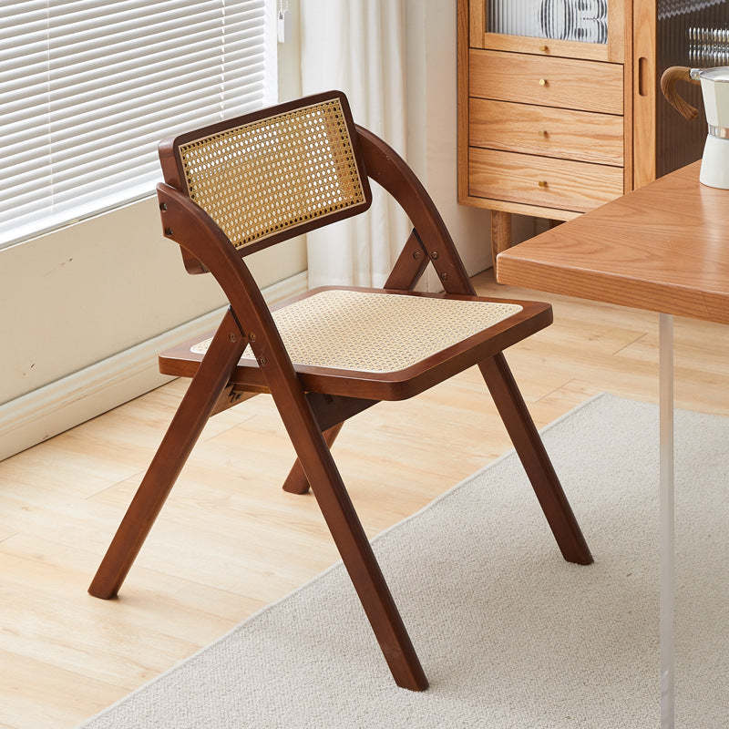 Vintage Rattan Rubberwood Dining Chair