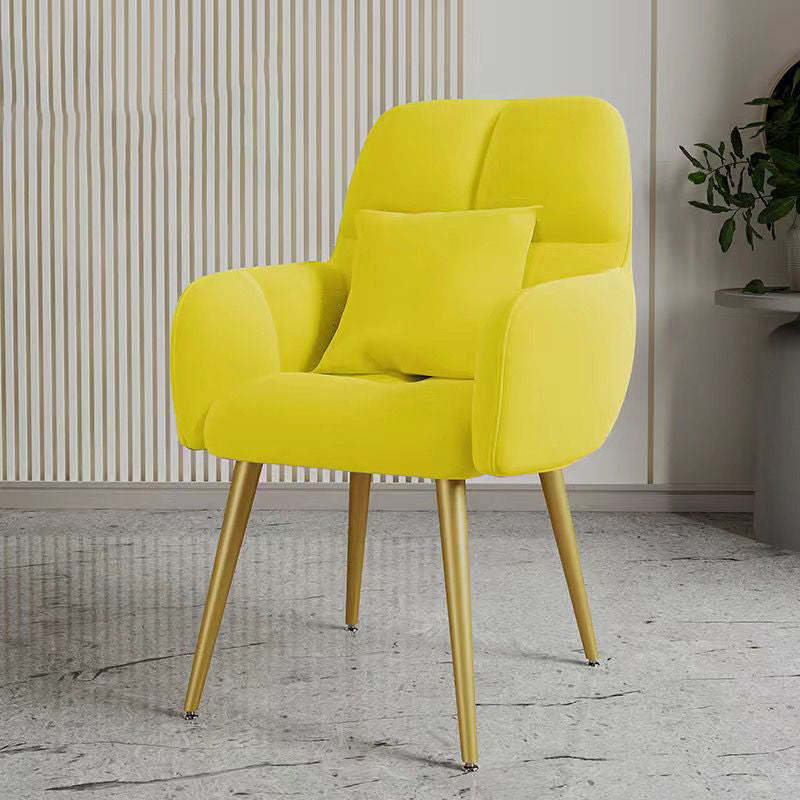 Minimalist Square Vanity Stool with Backrest — Gold / Green