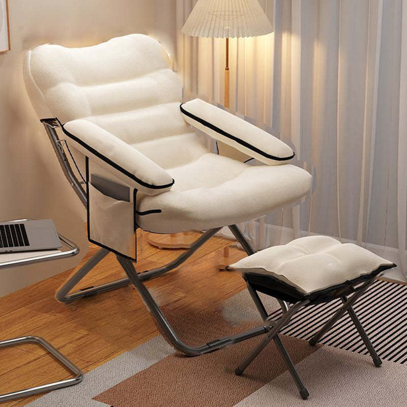 Lighom minimalist cotton stainless steel metal linen accent chairs