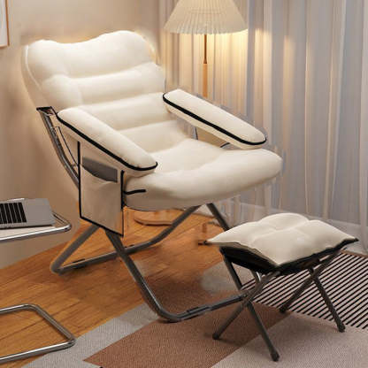Minimalist Cotton Stainless Steel Accent Chair