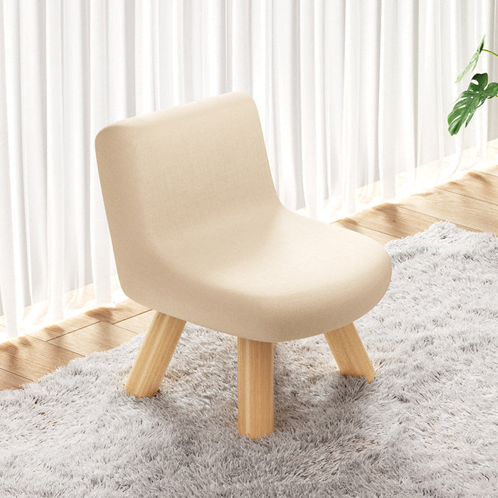 Minimalist Square Linen Solid Wood Chair