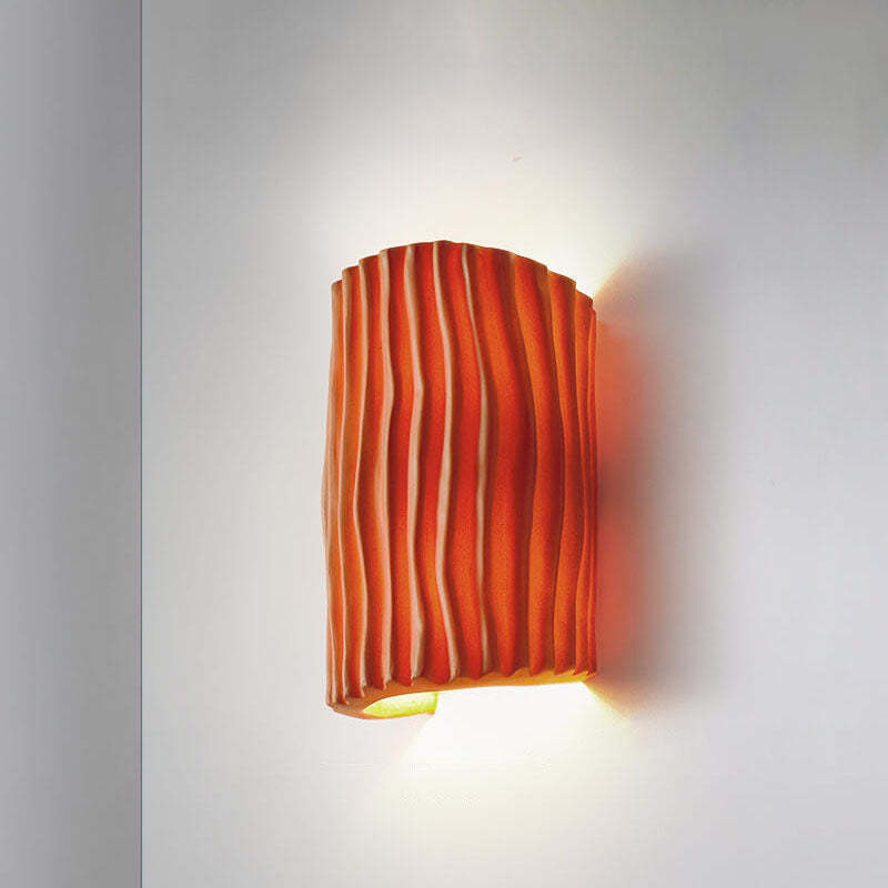 Nordic Resin Striped Half Cylinder Sconce