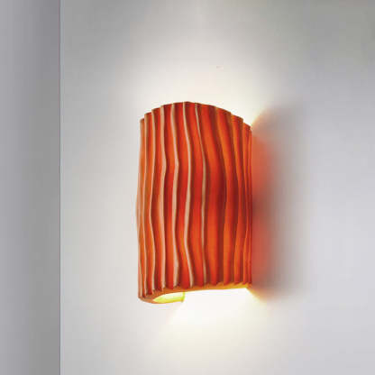 Nordic Resin Striped Half Cylinder Sconce