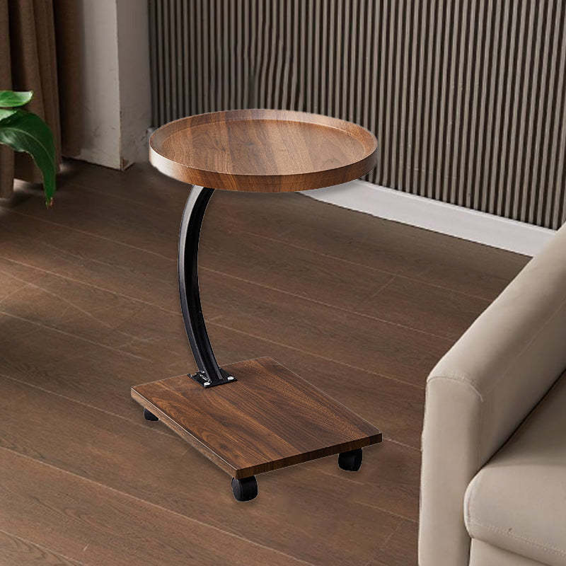 Transitional Wood Iron 2-Tier Coffee Table — Wood