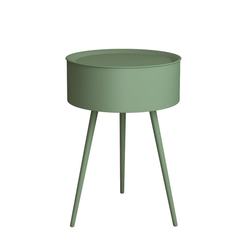 Minimalist Round Iron 1-Storage Nightstand