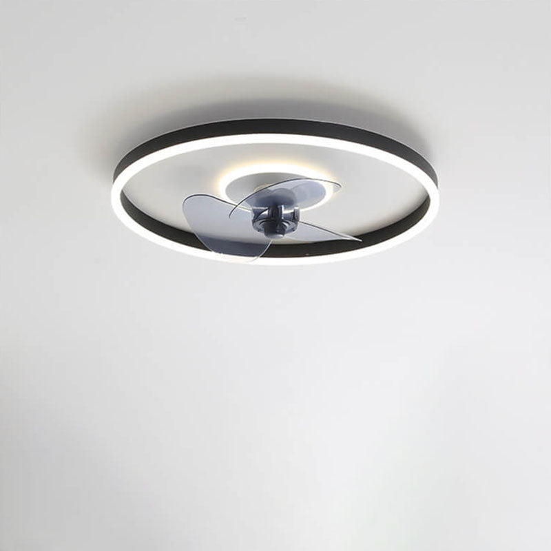 Nordic Minimalist Round LED Flush Mount Fan Light