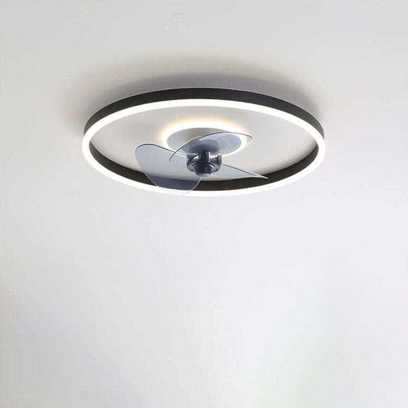 Nordic Minimalist Round LED Flush Mount Fan Light