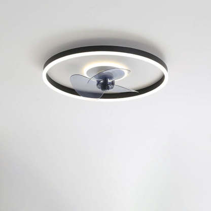 Nordic Minimalist Round LED Flush Mount Fan Light