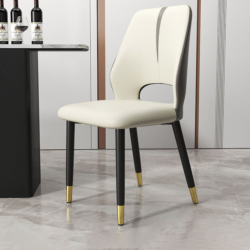 Modern Leather Steel Cushion Dining Chair