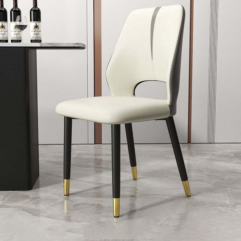 Modern Leather Steel Cushion Dining Chair