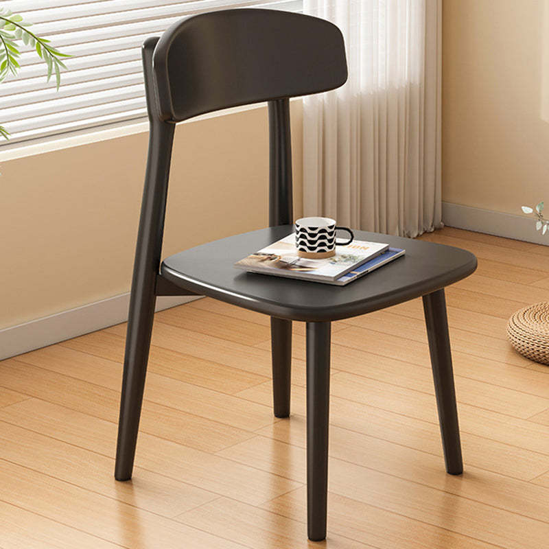 Minimalist Leather Fabric Wood Dining Chair