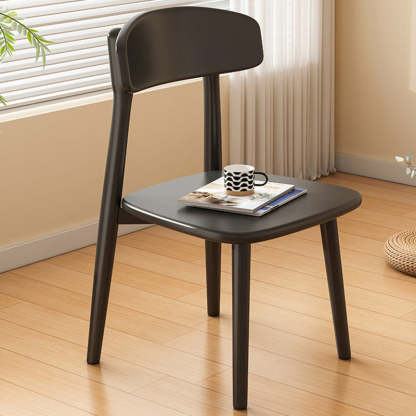 Minimalist Leather Fabric Wood Dining Chair