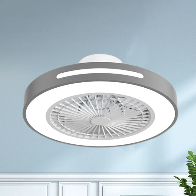 Minimalist Iron Copper LED Flush Mount Ceiling Fan Light