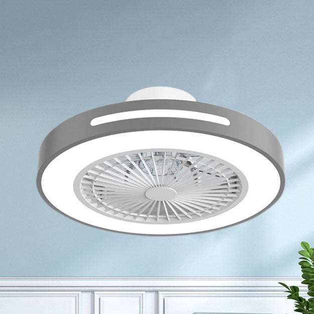 Minimalist Iron Copper LED Flush Mount Ceiling Fan Light
