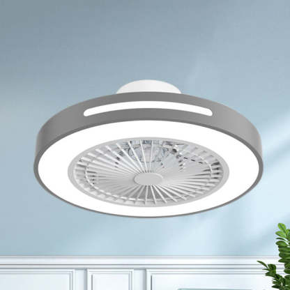 Minimalist Iron Copper LED Flush Mount Ceiling Fan Light