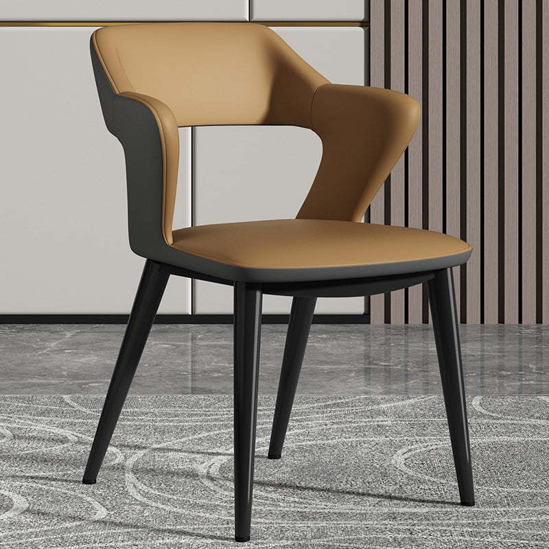 Scandinavian Leather Fabric Wing Dining Chair