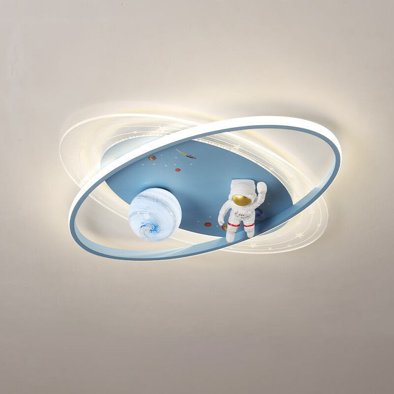 Cartoon Resin Astronaut Acrylic LED Flush Ceiling Light