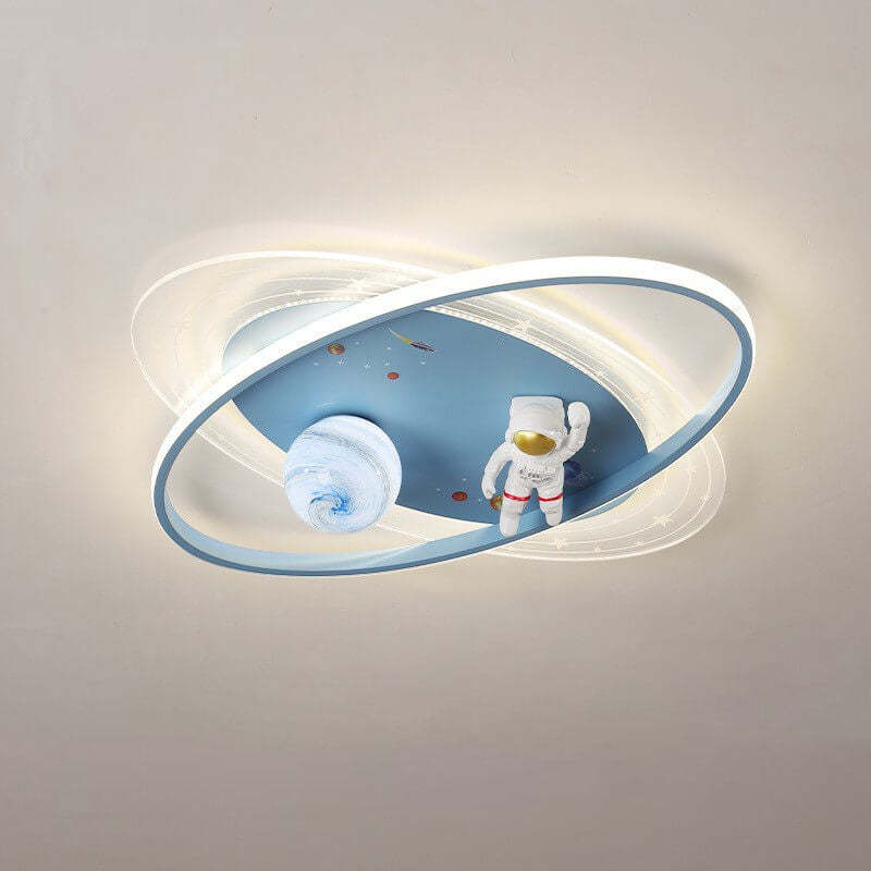 Cartoon Resin Astronaut Acrylic LED Flush Ceiling Light