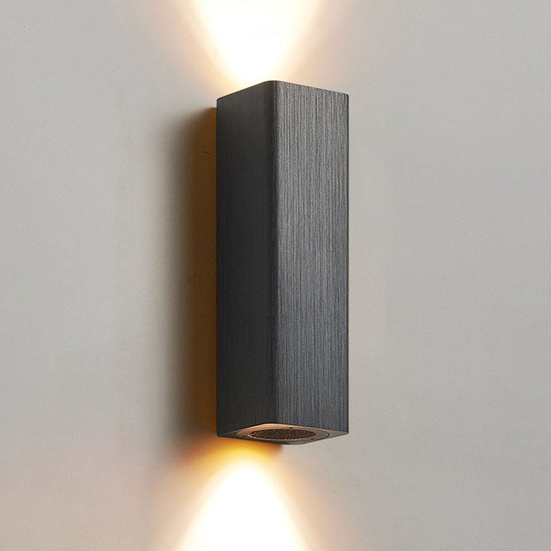 Nordic Brushed Aluminum Rectangular LED Wall Sconce