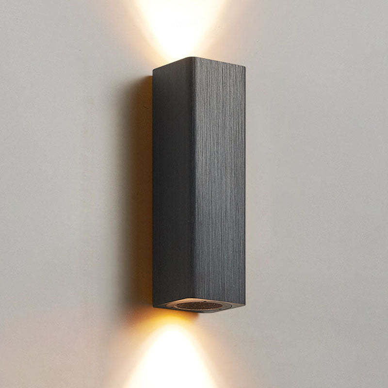 Nordic Brushed Aluminum Rectangular LED Wall Sconce