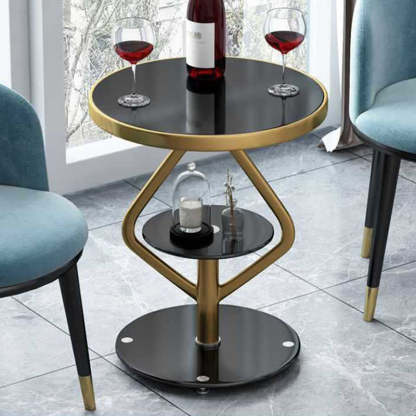 Nordic Lozenge Glass Steel End Table
