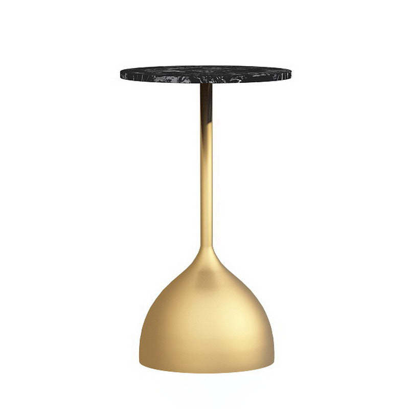 Minimalist Round Iron Marble End Table
