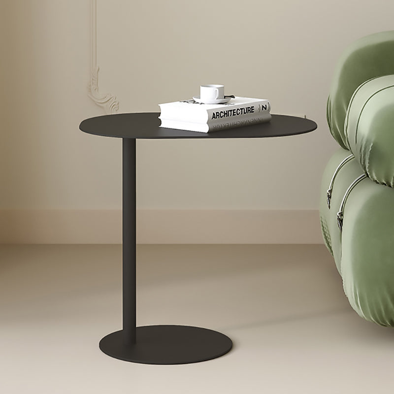 Minimalist Geometric Round Iron End Table — Orange