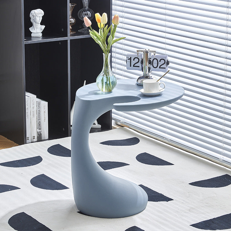 Contemporary Oval Base Plastic End Table