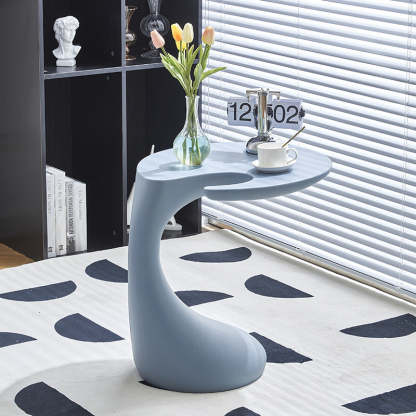 Contemporary Oval Base Plastic End Table