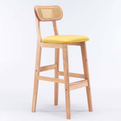 Minimalist PU Leather Open-Back Counter Stool