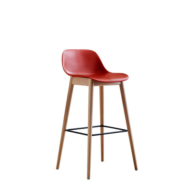 Nordic Wood Metal Bar Stool