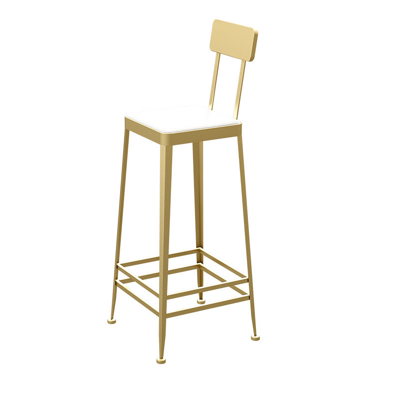 Minimalist Leather Iron Bar Stool