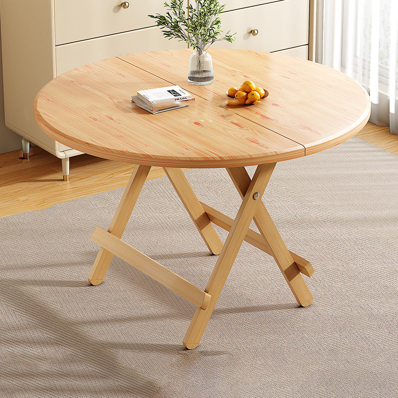Scandinavian Round Wood 4-Seat Dining Table