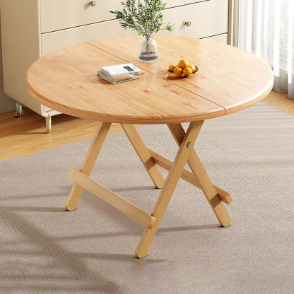 Scandinavian Round Wood 4-Seat Dining Table