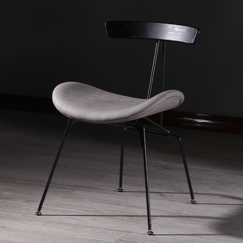 PU Leather Metal Curved Dining Chair
