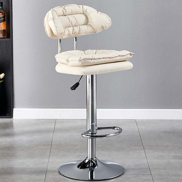 Modern Fabric Iron Semicircular Counter Stool — High / Blue / Black